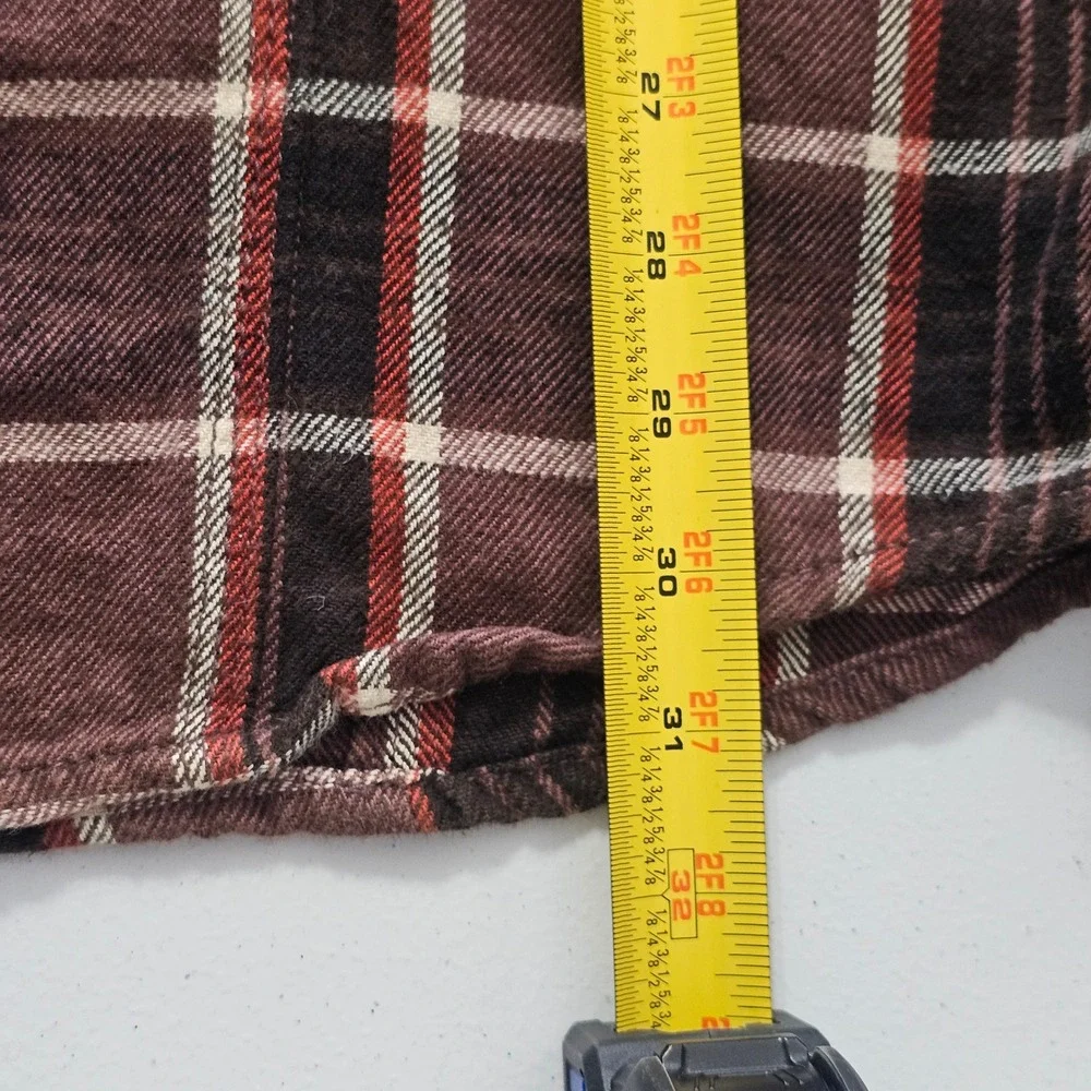 True Religion Western Pearl Snap Shirt XXXL Maroon Plaid Cowboy Grunge Urban